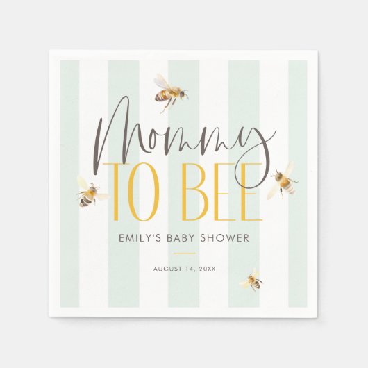 Serviette En Papier Maman to Bee Honey Baby shower neutre pour les fem (Devant)
