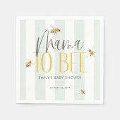 Serviette En Papier Maman to Bee Honey Baby shower vert (Devant)