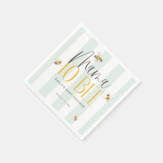 Serviette En Papier Maman to Bee Honey Baby shower vert (Coin)