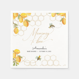 Serviette En Papier Maman To Bee Lemons Parties scintillant Honeypeb B
