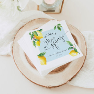 Serviette En Papier Mamas citron bleu principal serrer les serviettes