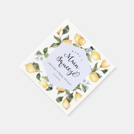 Serviette En Papier Mamas citron bleu principal serrer les serviettes  (Coin)