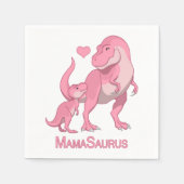 Serviette En Papier MamaSaurus T-Rex et bébé fille Dinosaures (Devant)