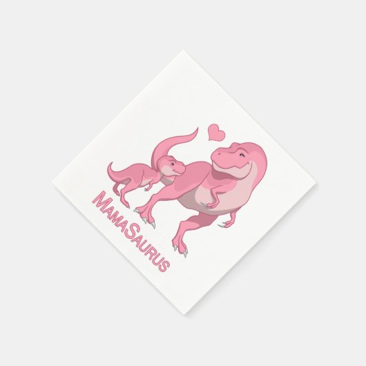Serviette En Papier MamaSaurus T-Rex et bébé fille Dinosaures (Coin)