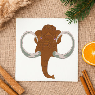 Serviette En Papier Mammouth Laineux Mignon avec Défenses Courbées