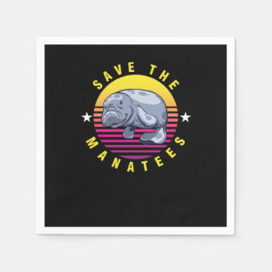 Serviette En Papier Manatee Mammifères marins aquatiques Herbivore Cad