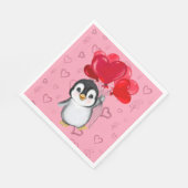 Serviette En Papier Manchot de la Saint-Valentin  (Coin)