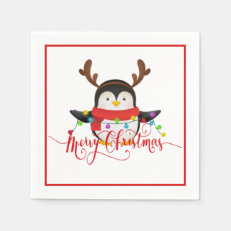 Serviette En Papier Manchot de Noël