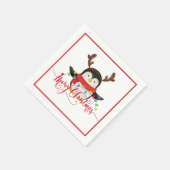 Serviette En Papier Manchot de Noël (Coin)