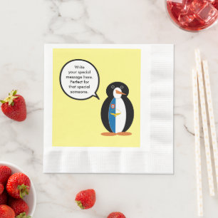 Serviette En Papier Manchot Mme parlant azoréen personnalisé