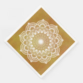 Serviette En Papier Mandala blanc sur fond doré (Coin)