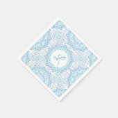 Serviette en papier Mandala bleu (Coin)