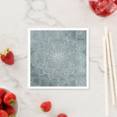 Serviette En Papier Mandala Bohème Chic à reflets irisés (En situation)