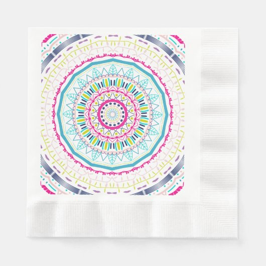 Serviette En Papier mandala coloré (Devant)