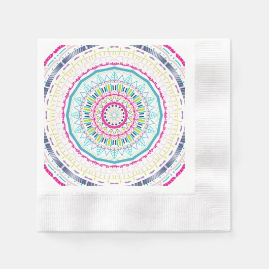 Serviette En Papier mandala coloré (Devant)