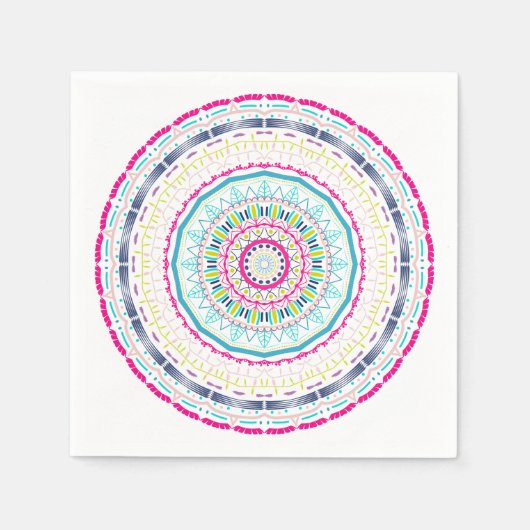 Serviette En Papier mandala coloré (Devant)