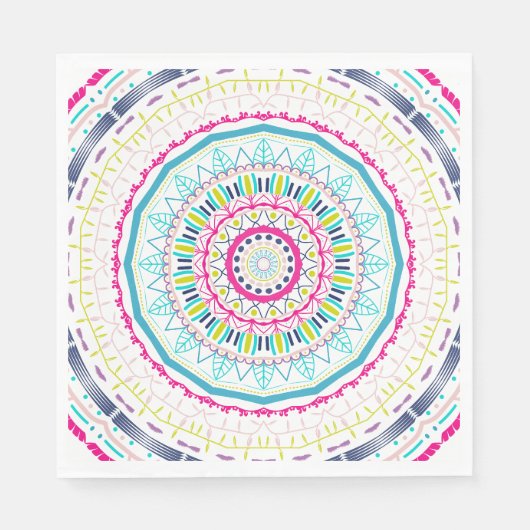 Serviette En Papier mandala coloré (Devant)