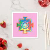 Serviette En Papier Mandala de l'aquarelle de création (En situation)