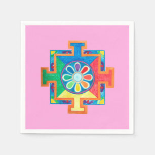 Serviette En Papier Mandala de l'aquarelle de création
