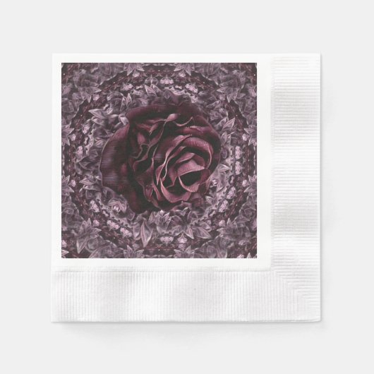 Serviette En Papier Mandala de rose  (Devant)