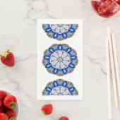 Serviette En Papier Mandala en bleu (En situation)