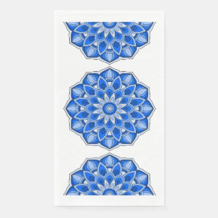 Serviette En Papier Mandala en bleu