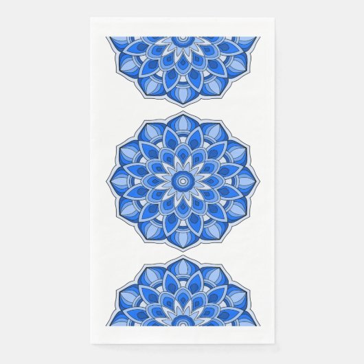 Serviette En Papier Mandala en bleu (Devant)