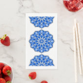 Serviette En Papier Mandala en bleu (En situation)