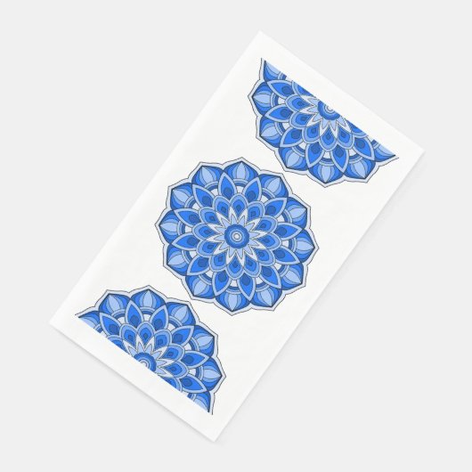 Serviette En Papier Mandala en bleu (Coin)