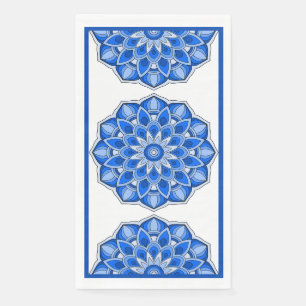 Serviette En Papier Mandala en bleu