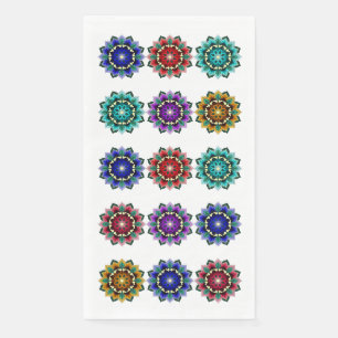 Serviette En Papier Mandala en différentes couleurs