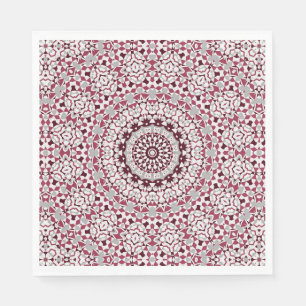 Serviette En Papier Mandala est bordeaux-gris