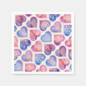 Serviette En Papier Mandala Heart Motif (Devant)