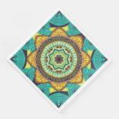 Serviette En Papier Mandala indien sarcelle (Coin)