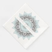 Serviette En Papier Mandala Lace Mariage lt. Blue ID968 (Coin)