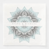 Serviette En Papier Mandala Lace Mariage lt. Blue ID968 (Devant)