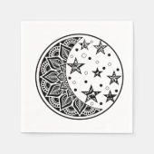 Serviette En Papier Mandala Lune et Étoiles (Devant)