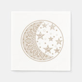 Serviette En Papier Mandala Lune et Étoiles (Devant)