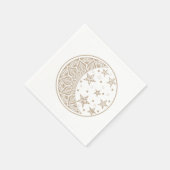 Serviette En Papier Mandala Lune et Étoiles (Coin)