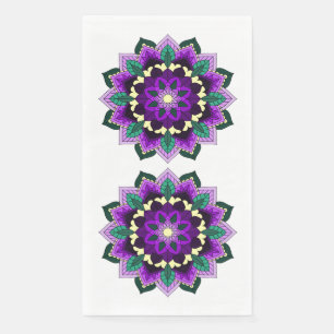 Serviette En Papier Mandala Motif 02 en violet