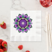 Serviette En Papier Mandala Motif 02 en violet (En situation)