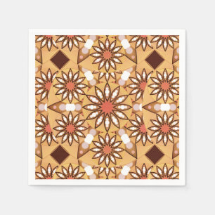 Serviette En Papier Mandala motif, caramel tan, chocolat