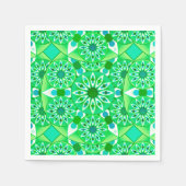 Serviette En Papier Mandala motif, vert émeraude et paon (Devant)