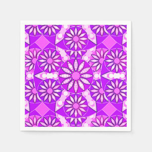 Serviette En Papier Mandala motif, violet, orchidée et rose