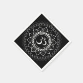 Serviette En Papier Mandala Om noir (Coin)