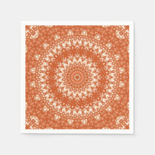 Serviette En Papier Mandala orange.