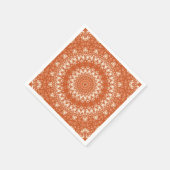 Serviette En Papier Mandala orange. (Coin)