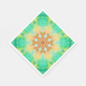 Serviette En Papier mandala orange & turquoise | motif kaleidoscope (Coin)