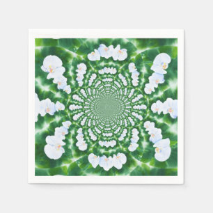 Serviette En Papier Mandala Orchidée blanche