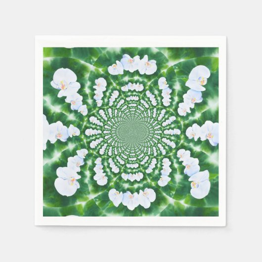 Serviette En Papier Mandala Orchidée blanche (Devant)